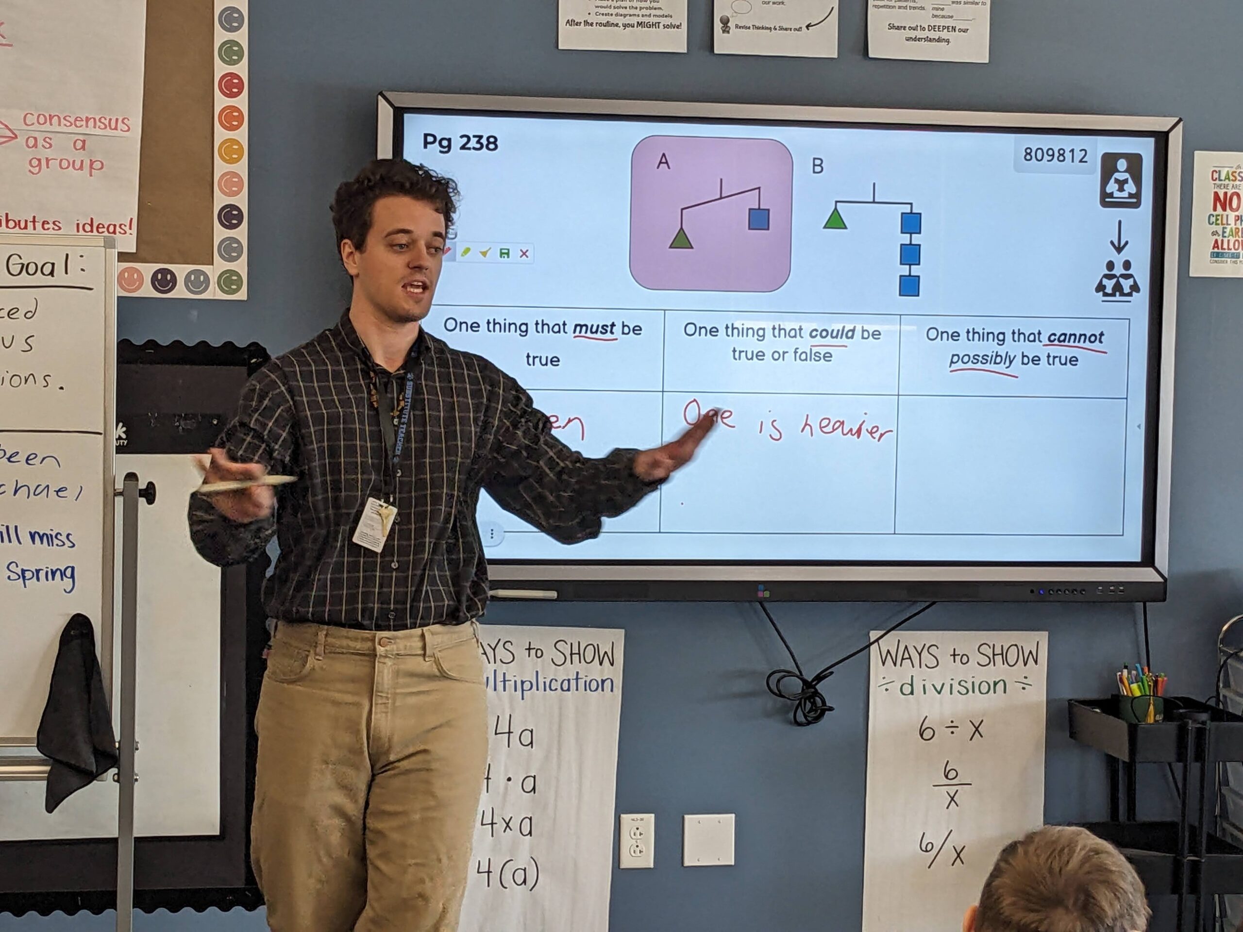 Teaching Pre-Algebra to a class of 6th graders at Creighton Middle School